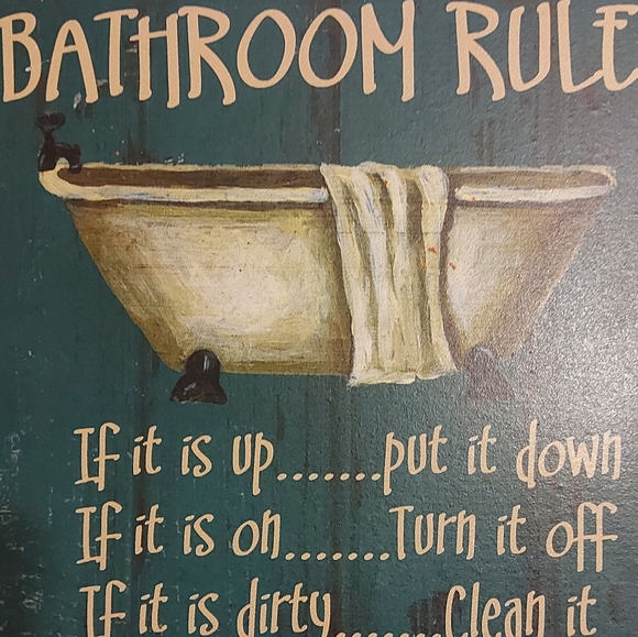 Retro Style Bathroom Rules Picture - Picture 3 of 4